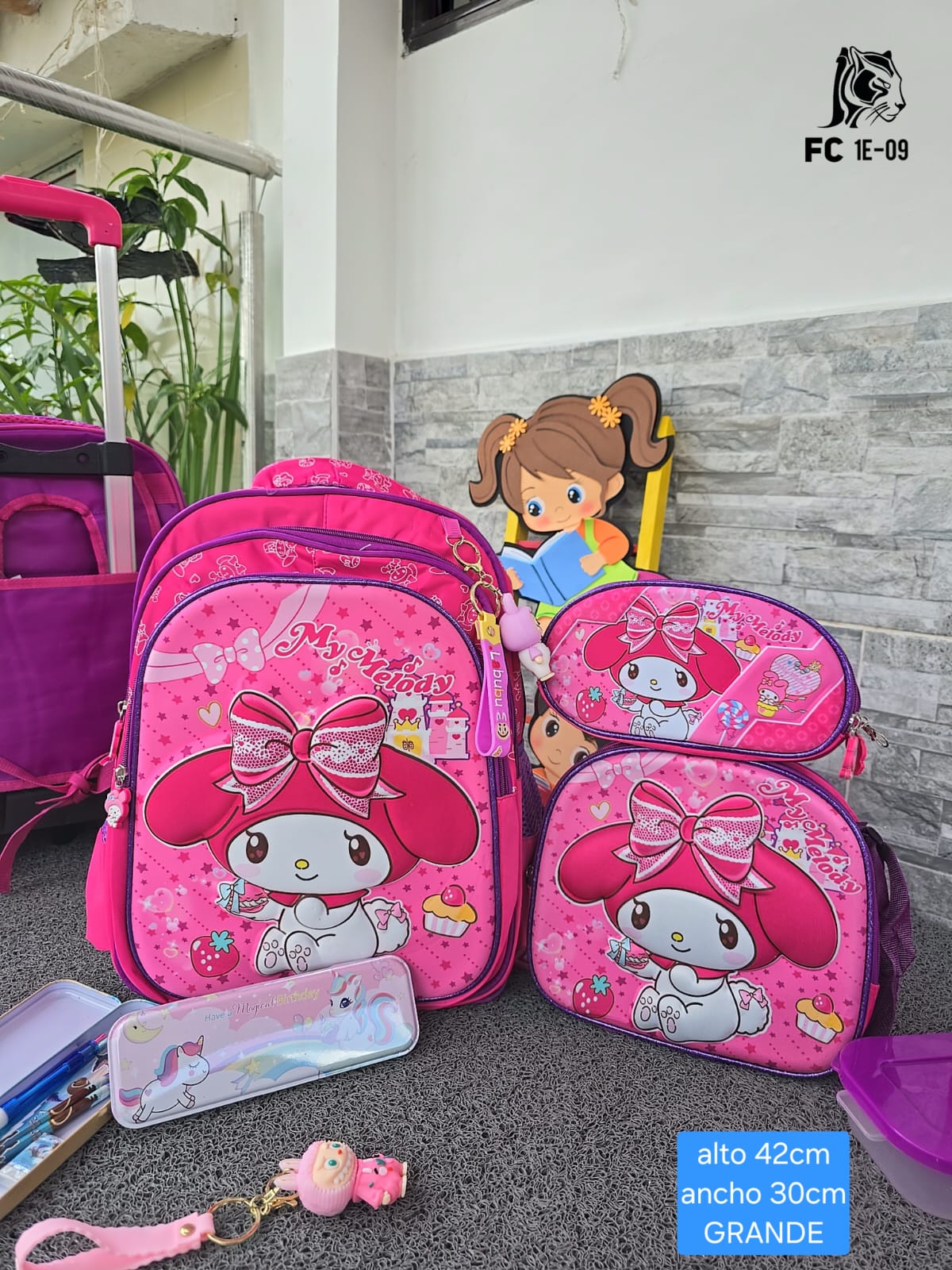 PROMO bolso morral trio niño importado + obsequio