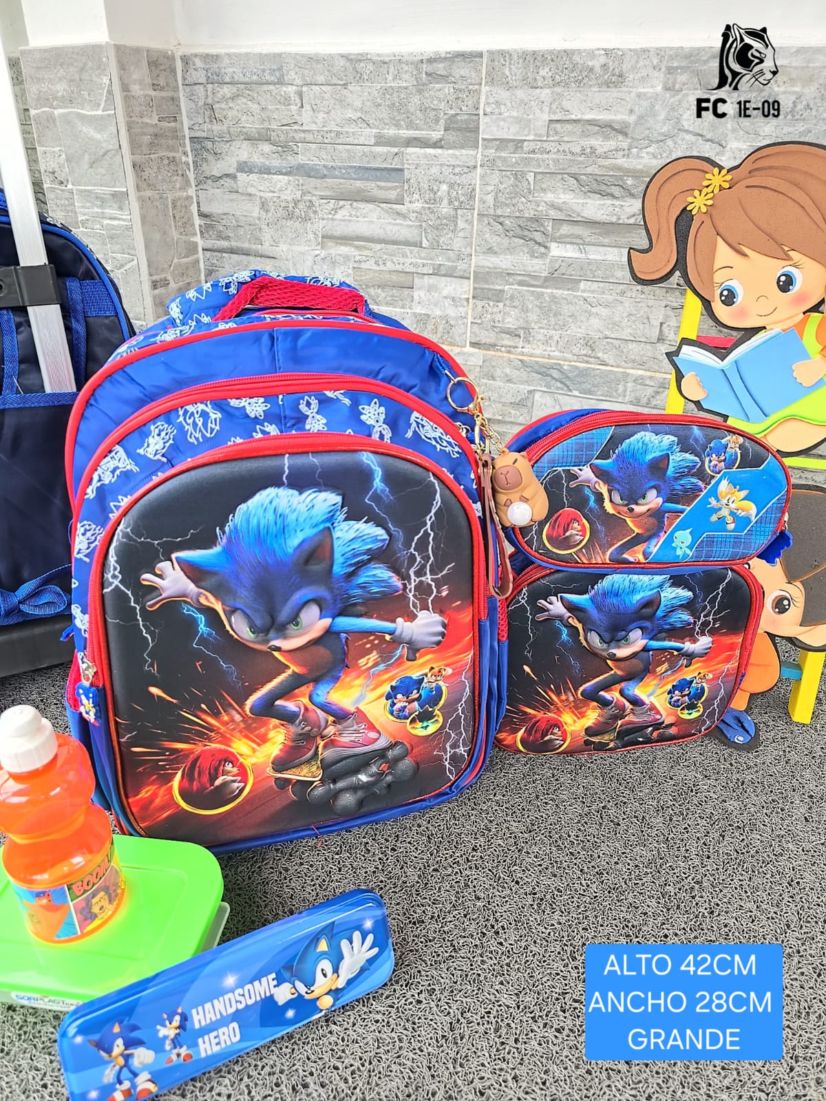 PROMO bolso morral trio niño importado + obsequio