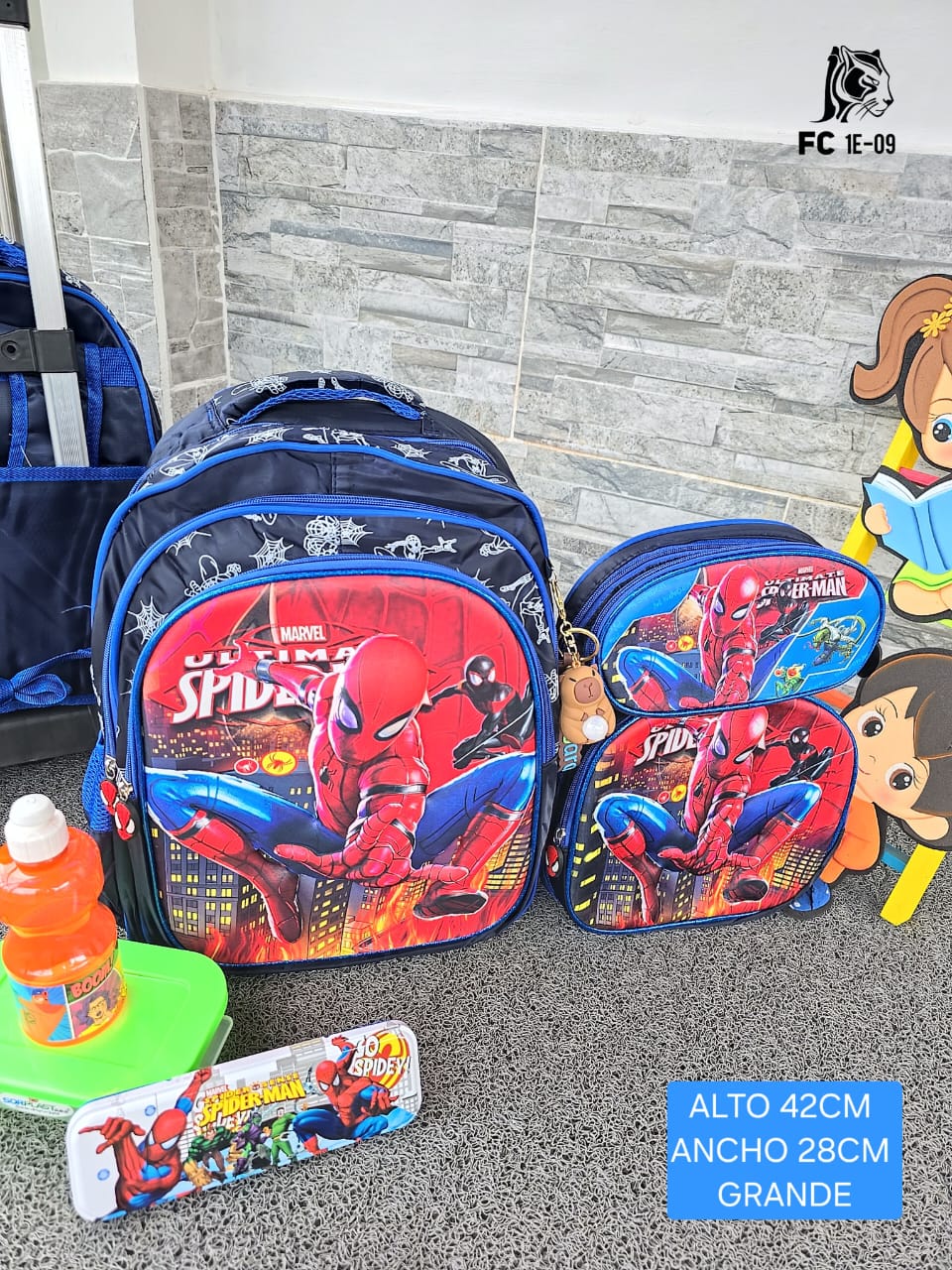PROMO bolso morral trio niño importado + obsequio