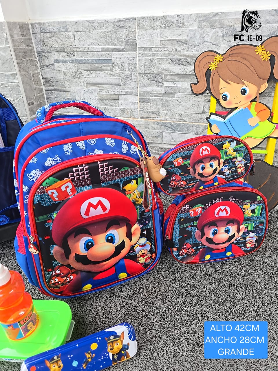 PROMO bolso morral trio niño importado + obsequio