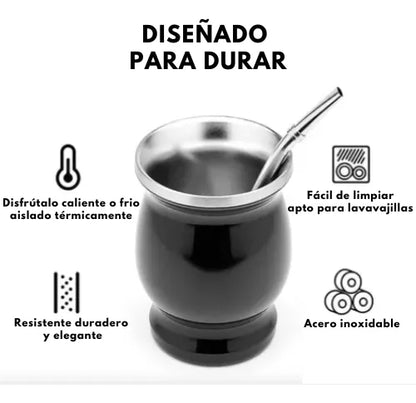 PROMO VASO MATE + BOMBILLA + CEPILLO